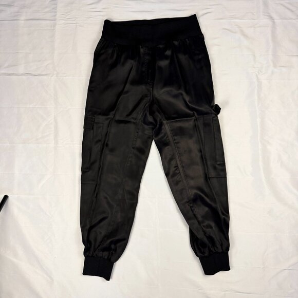 Cinq A Sept Black Silk Jogger Pants - Picture 1 of 2